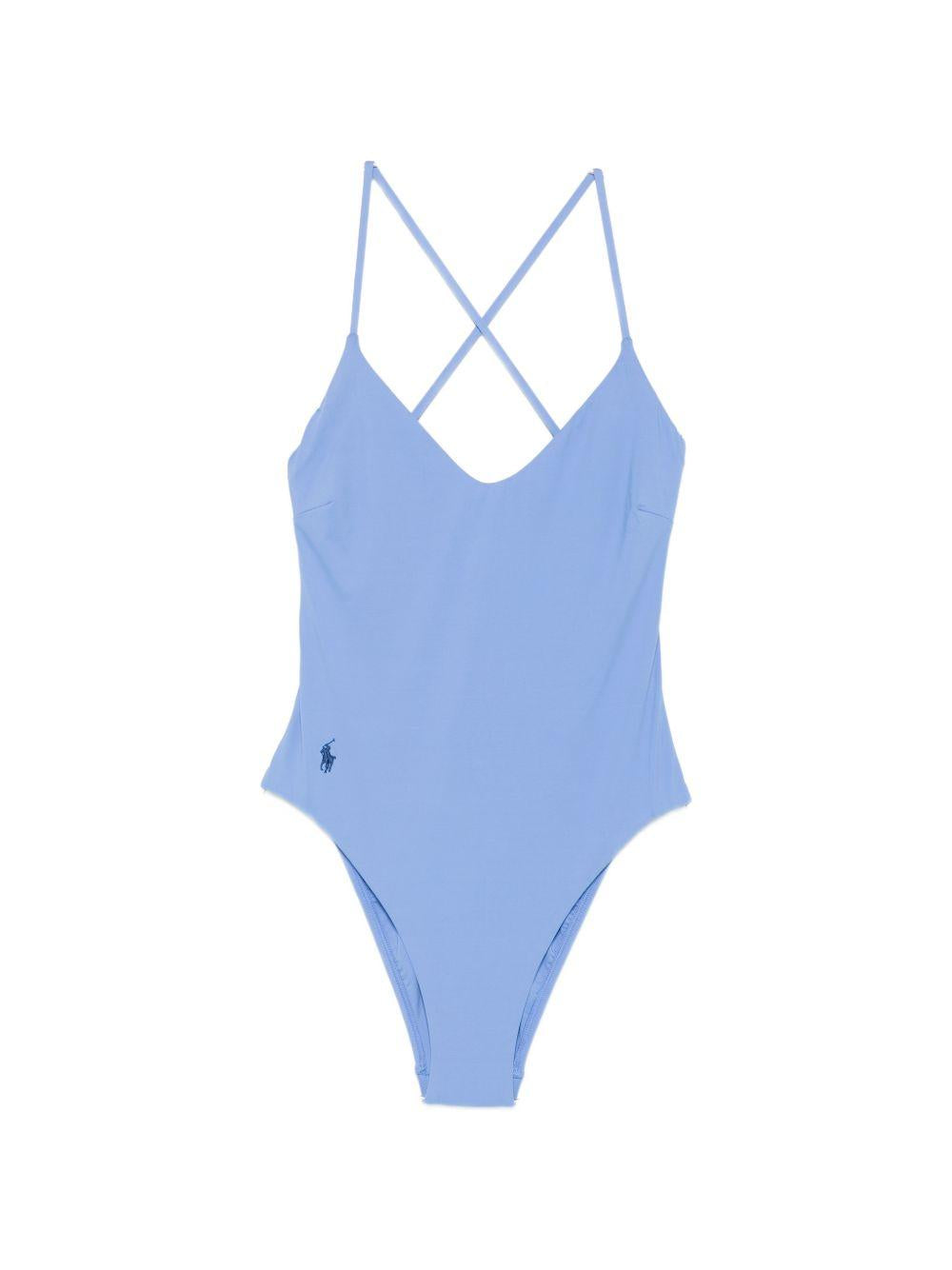 POLO RALPH LAUREN Costume mare intero sgambato con incrocio sulla schiena 