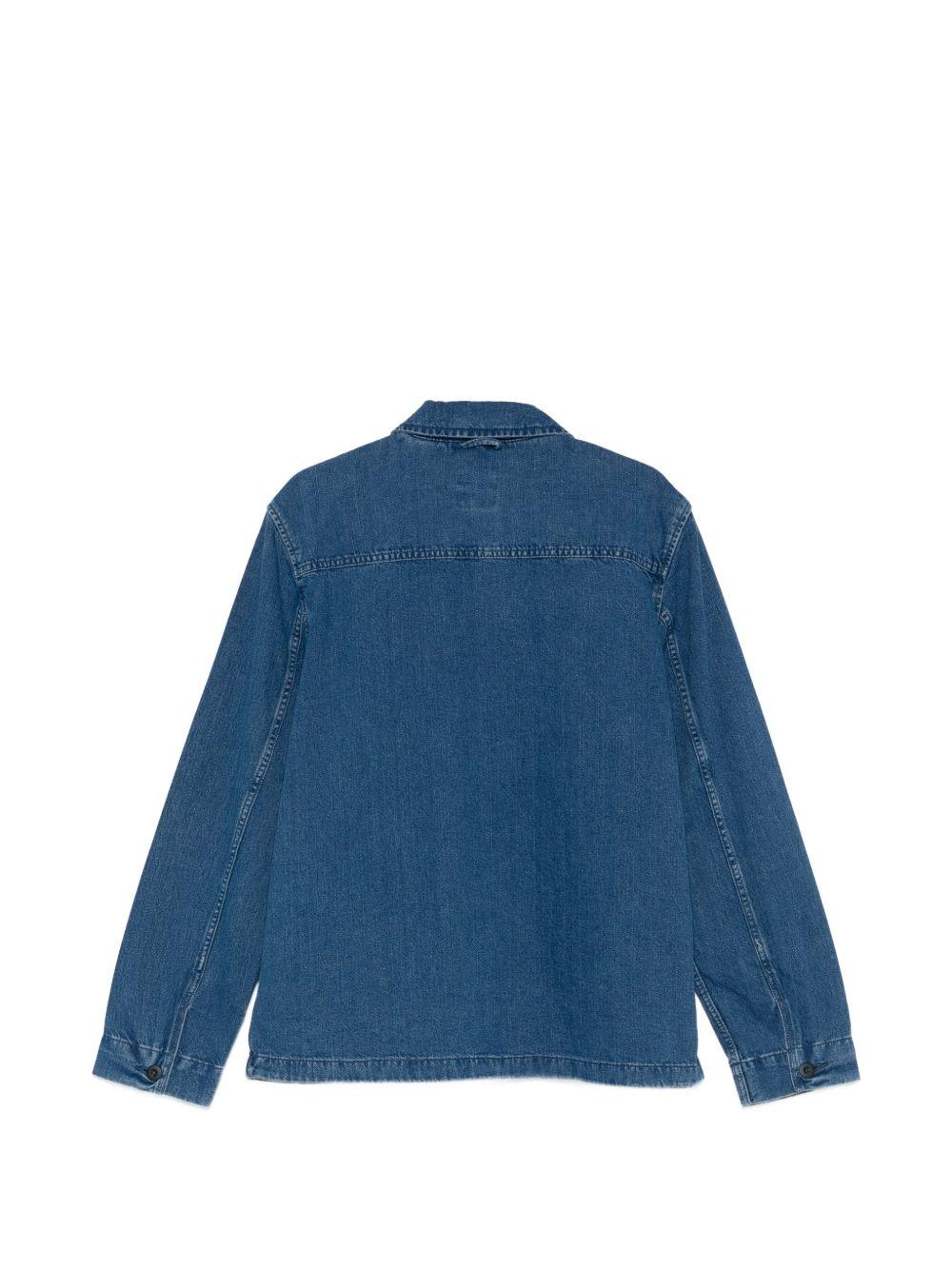TIMBERLAND Camicia in denim con tasche in blu denim 