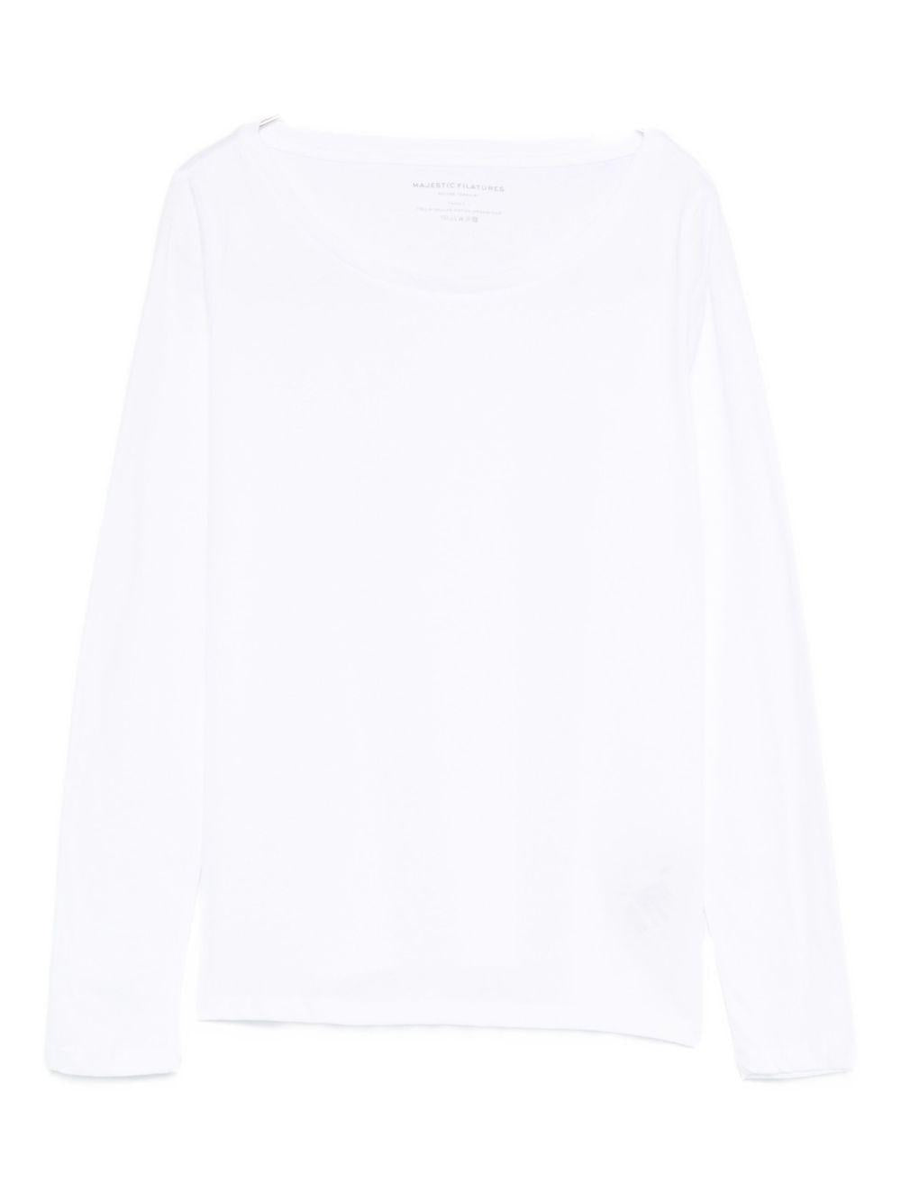 MAJESTIC FILATURES Maglia girocollo in cotone bianco 