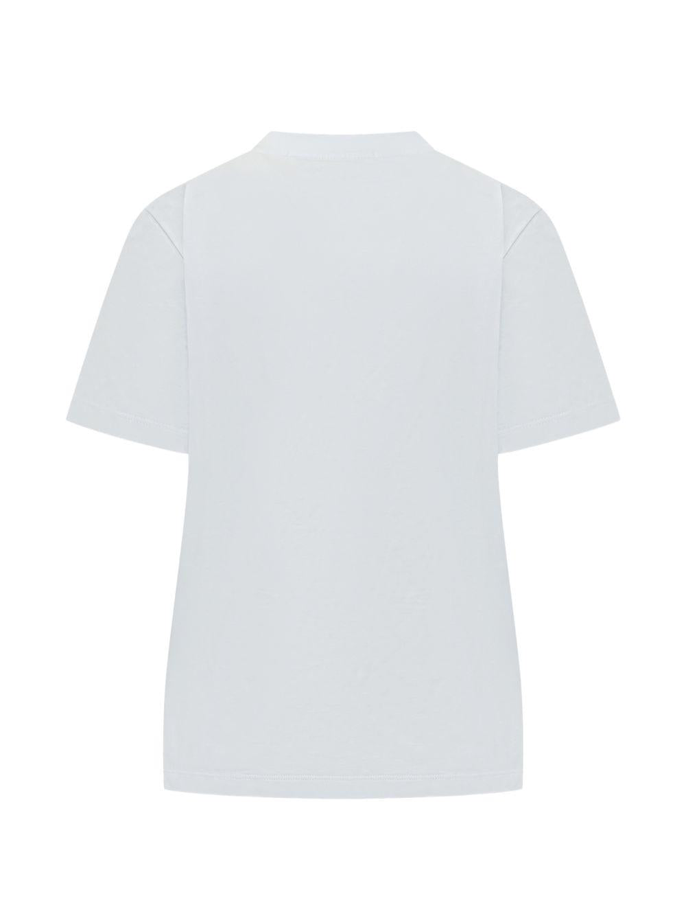 MSGM T-shirt in cotone bianco con stampa logo 