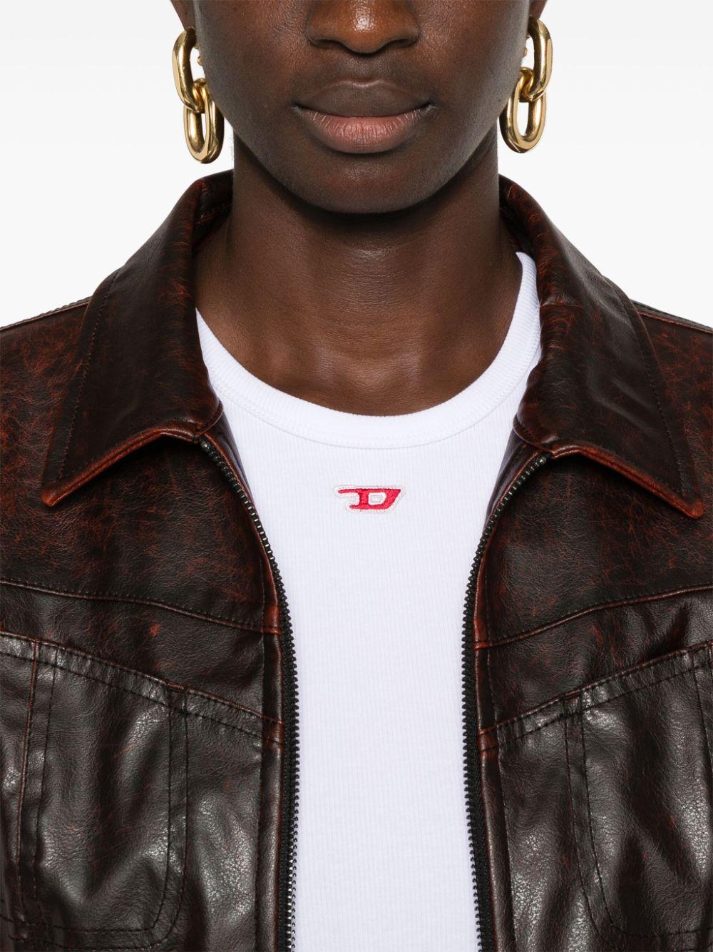 DIESEL T-shirt bianca in cotone stretch con logo 