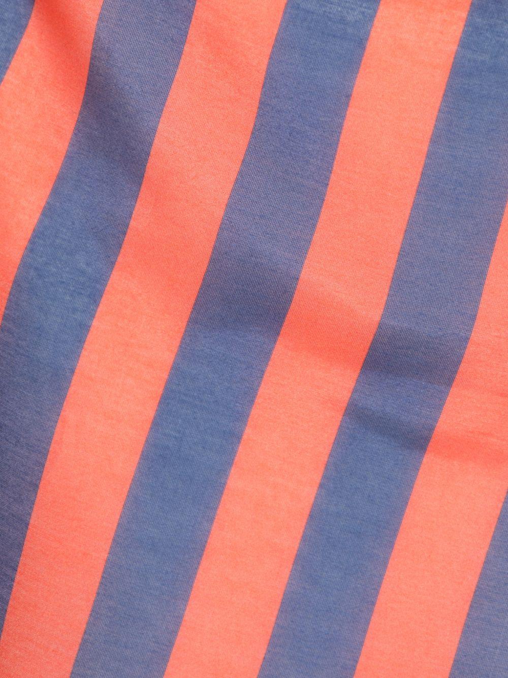 AUTRY Foulard a righe rosa e blu con logo in cotone e seta 