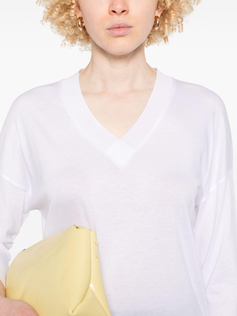 HERNO Maglia con scollo a V bianca 