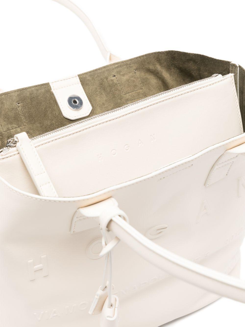 HOGAN Borsa shopping in pelle bianca 