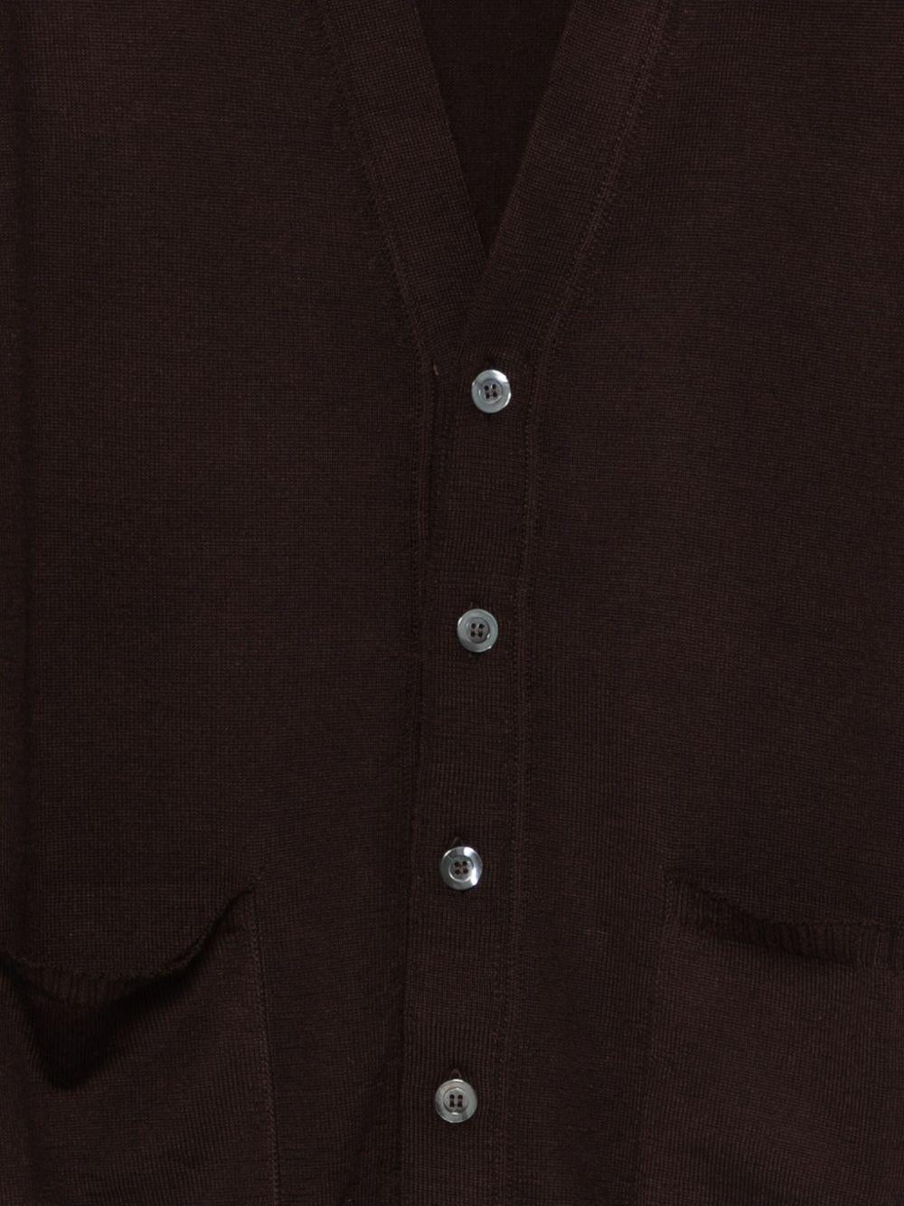 ALPHA STUDIO Gilet marrone in maglia con scollo a V 