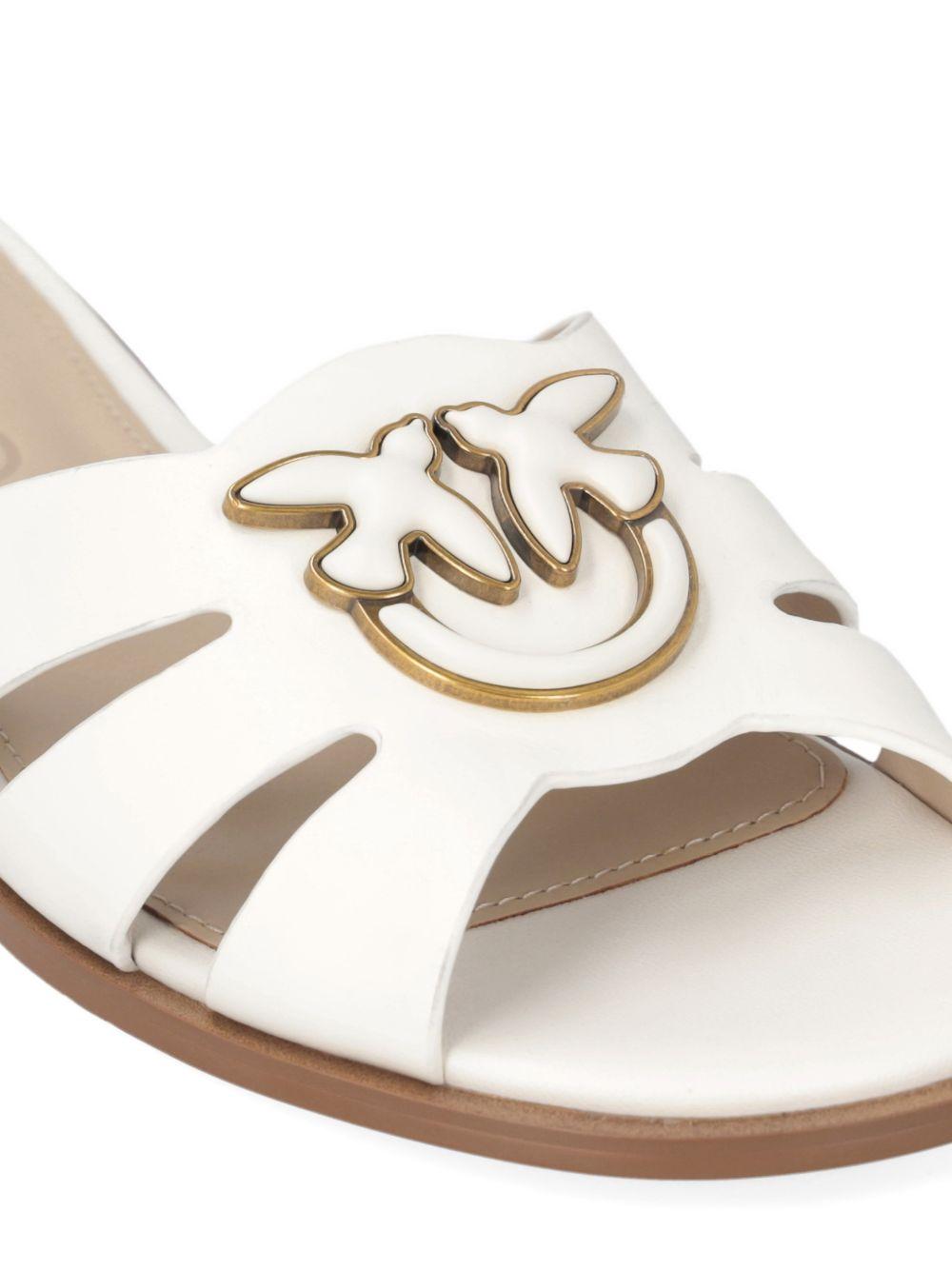 PINKO Eleganti ciabatte in pelle bianca 'Milly' 