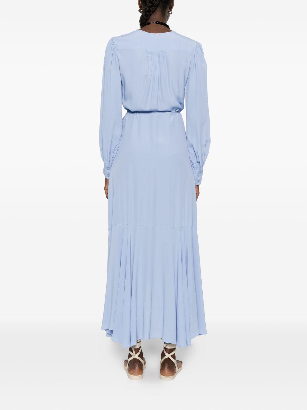 TWINSET Abito lungo con volant azzurro 