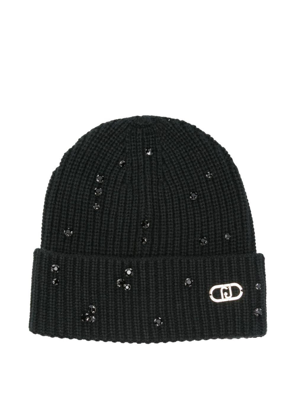 LIUJO Berretto nero con strass 