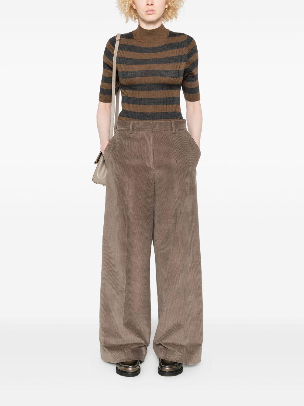 MAJESTIC FILATURES Maglia marrone a righe 