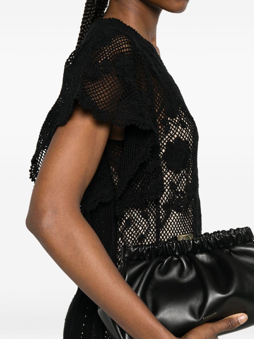 TWINSET Abito corto nero in pizzo con sottoveste 