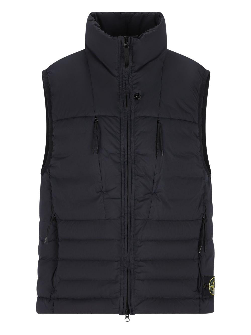 STONE ISLAND Gilet blu con tasche 
