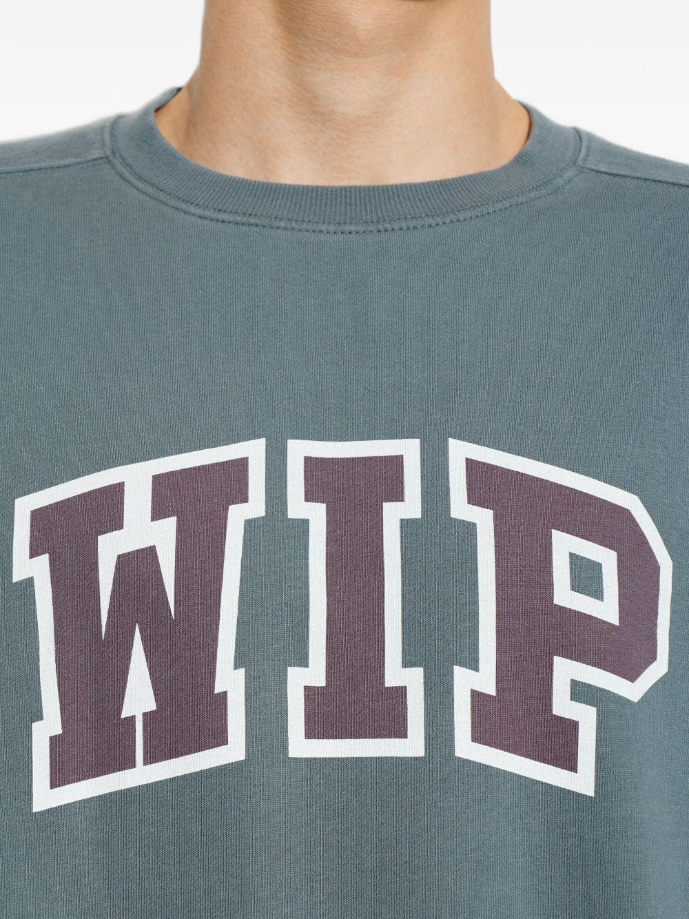 CARHARTT WIP Felpa in cotone verde girocollo con logo 