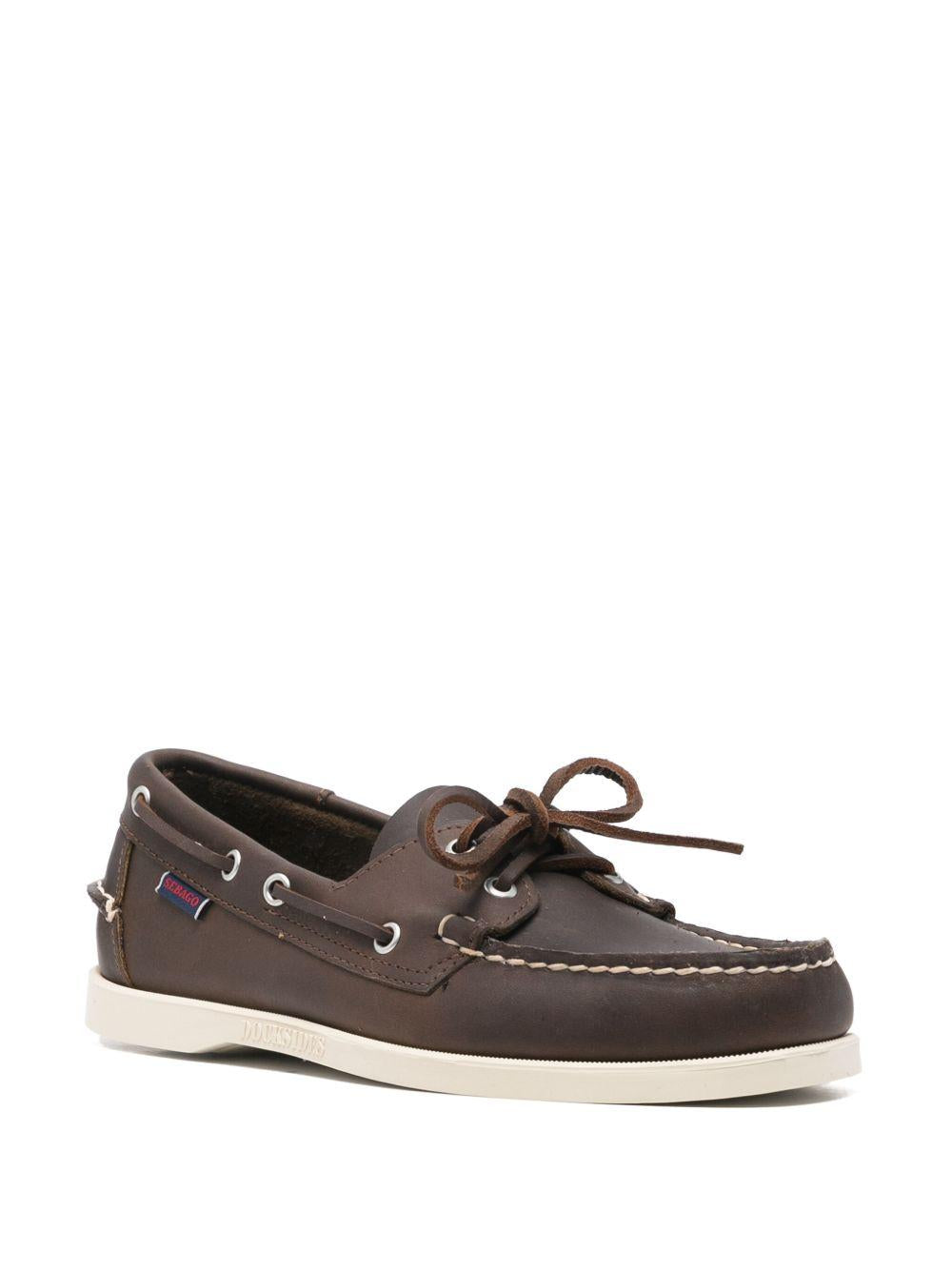 SEBAGO Scarpe da barca Docksides Portland in pelle marrone 