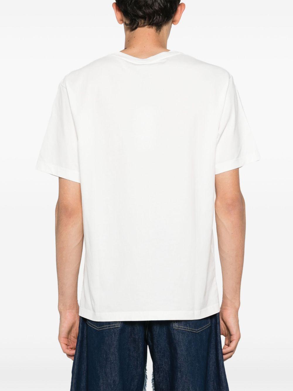 KENZO T-shirt in cotone bianco con stampa fiore 