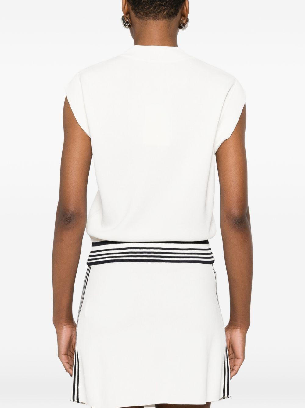 AUTRY Gilet in maglia bianca con scollo girocollo 
