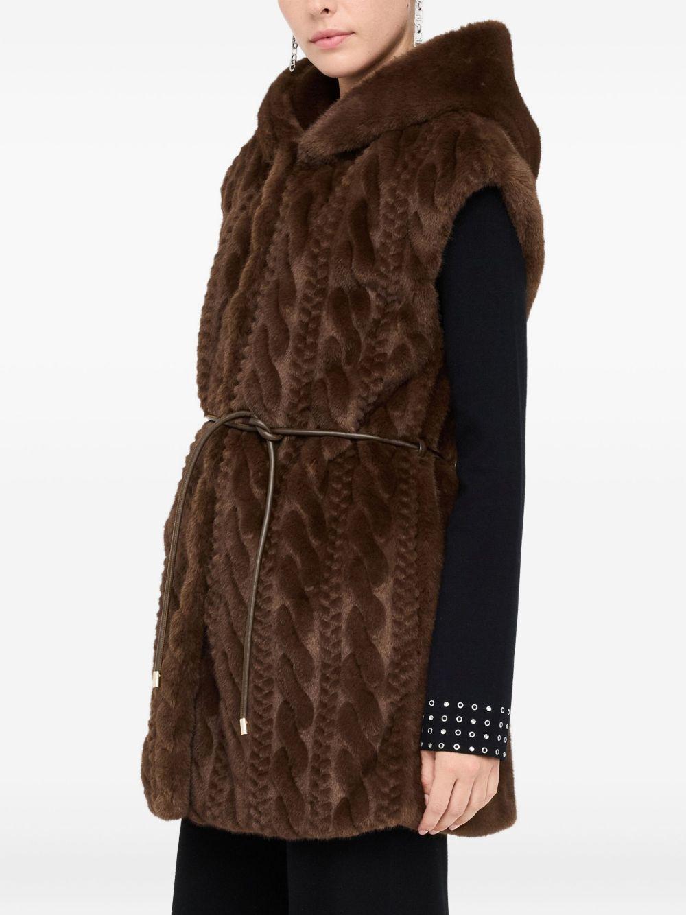 LIUJO Gilet in ecopelliccia con cappuccio 