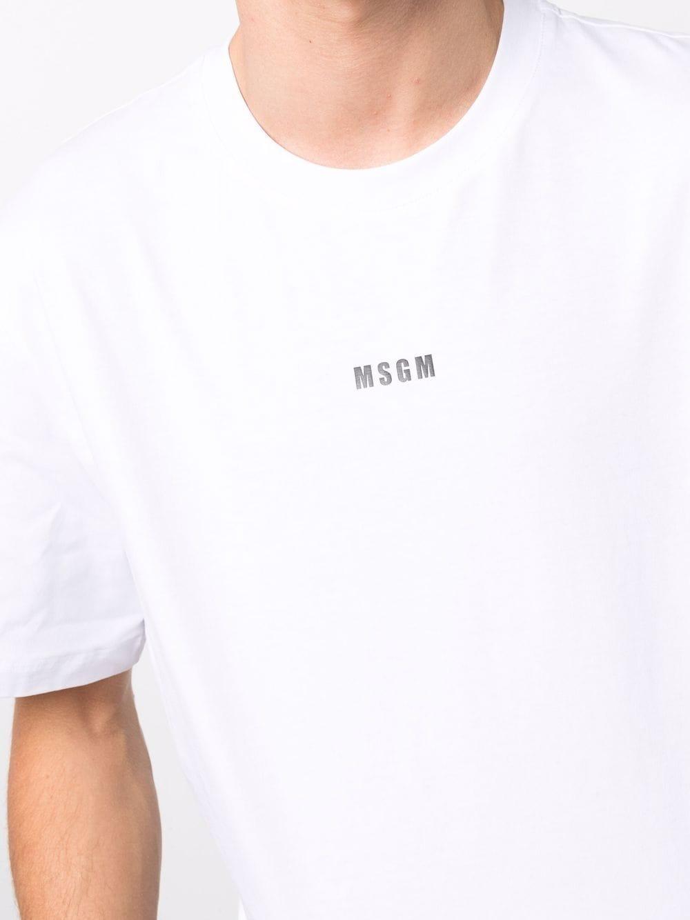MSGM T-shirt in cotone con logo stampato frontale 