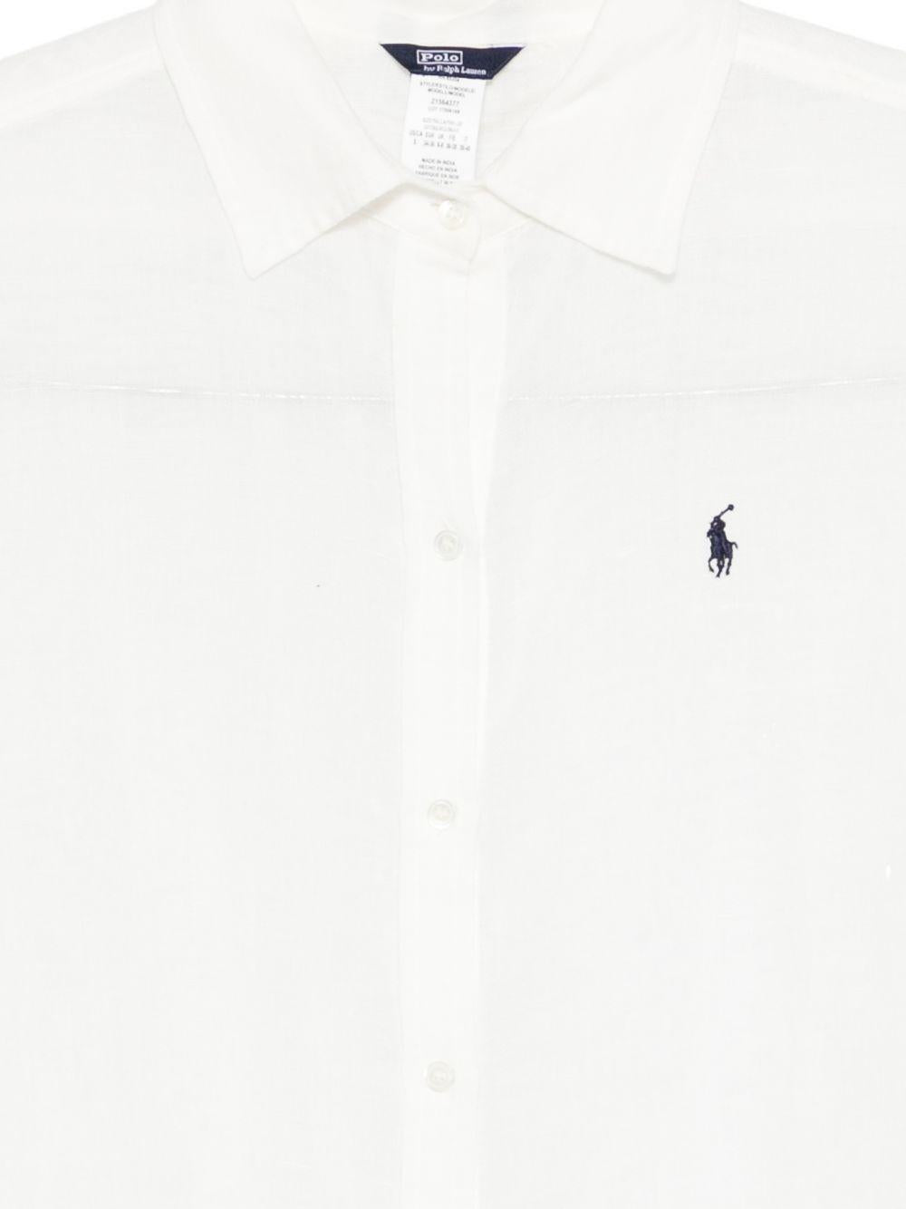 POLO RALPH LAUREN Camicia Mare con logo ricamato bianca 