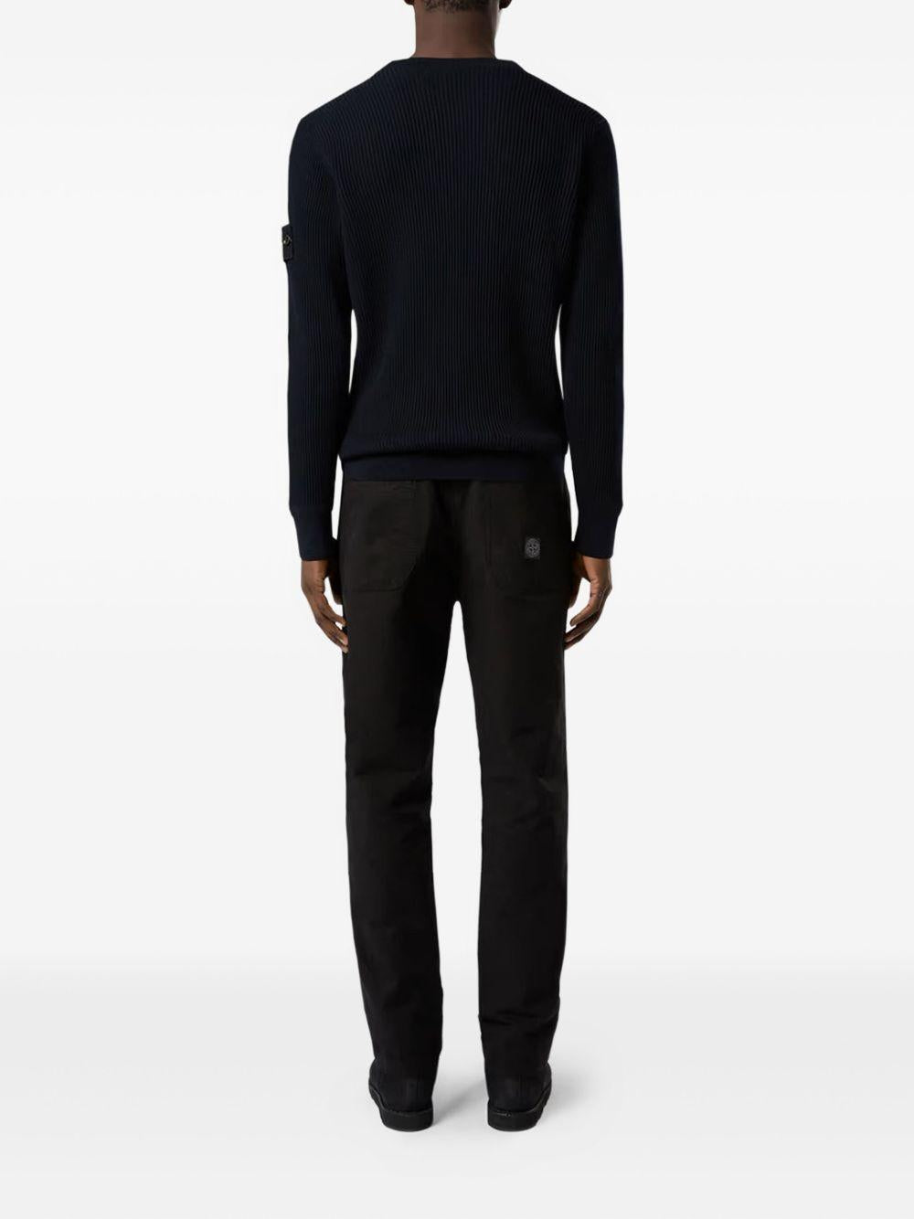 STONE ISLAND Maglia girocollo con patch logo 