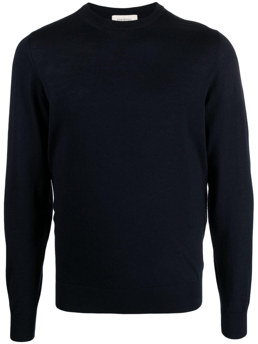 PIACENZA CASHMERE Maglione in lana vergine blu 
