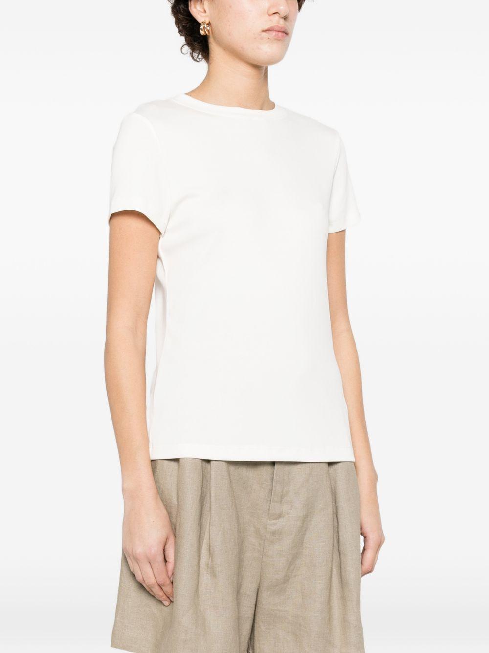 ELEH T-shirt bianca a maniche corte in modal 