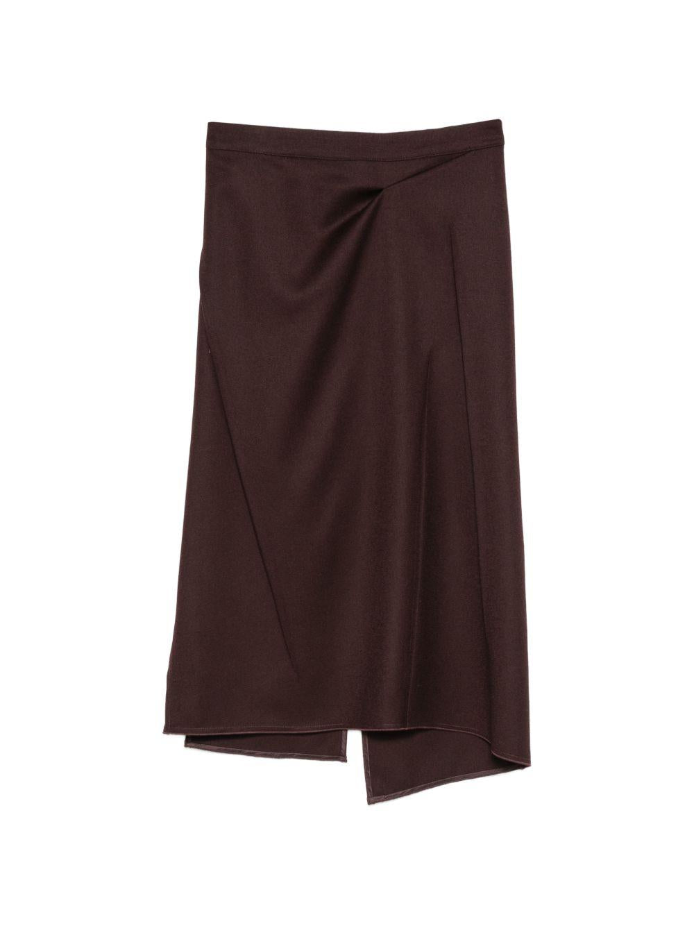 VICTORIA BECKHAM Gonna sartoriale in lana con piega frontale 