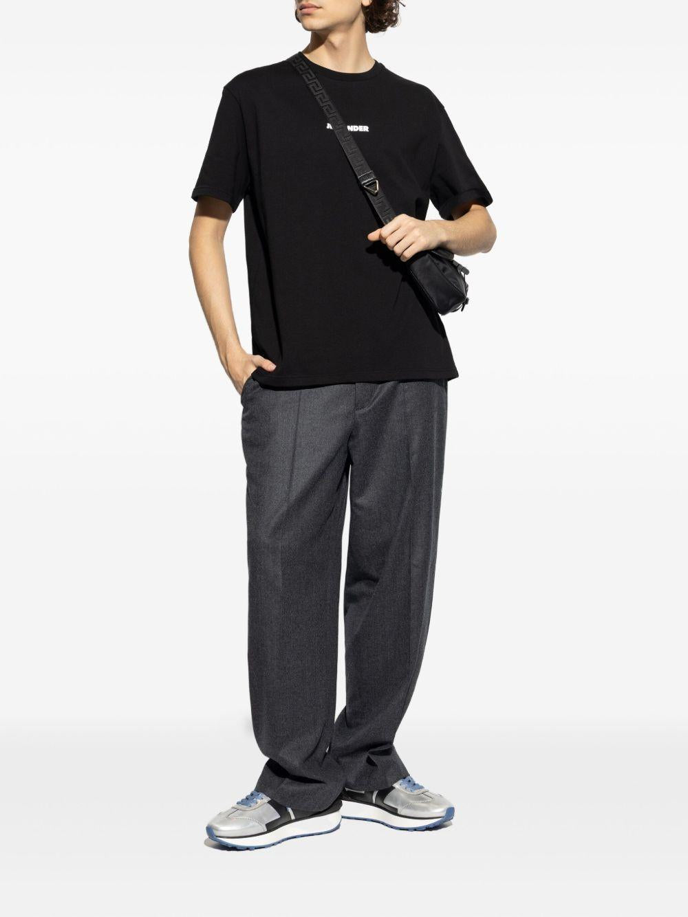 JIL SANDER T-shirt in cotone nero con logo 