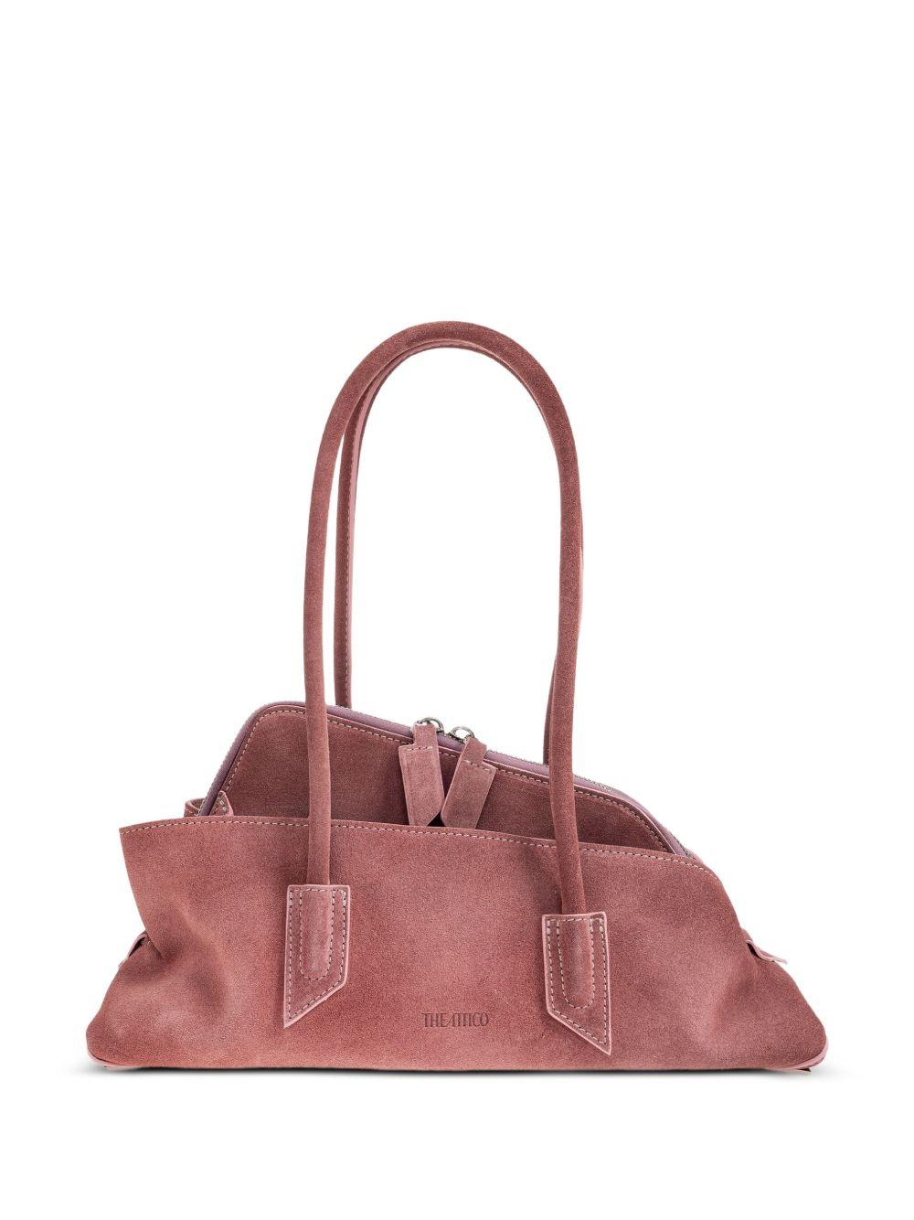THE ATTICO Borsa a spalla piccola 'La Passeggiata' in camoscio rosa 