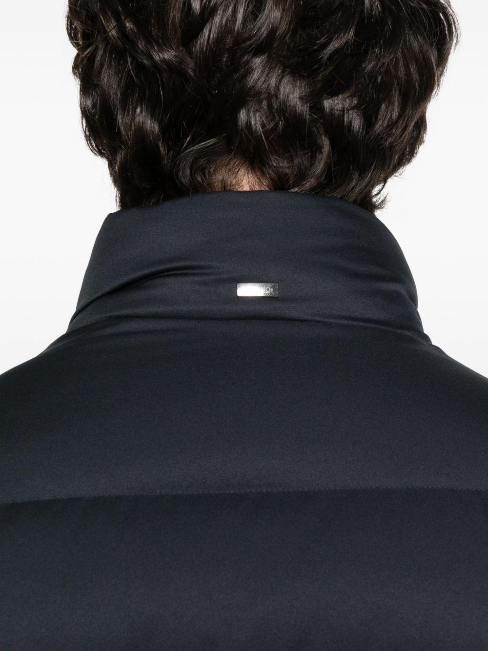 HERNO Piumino corto a collo alto blu 