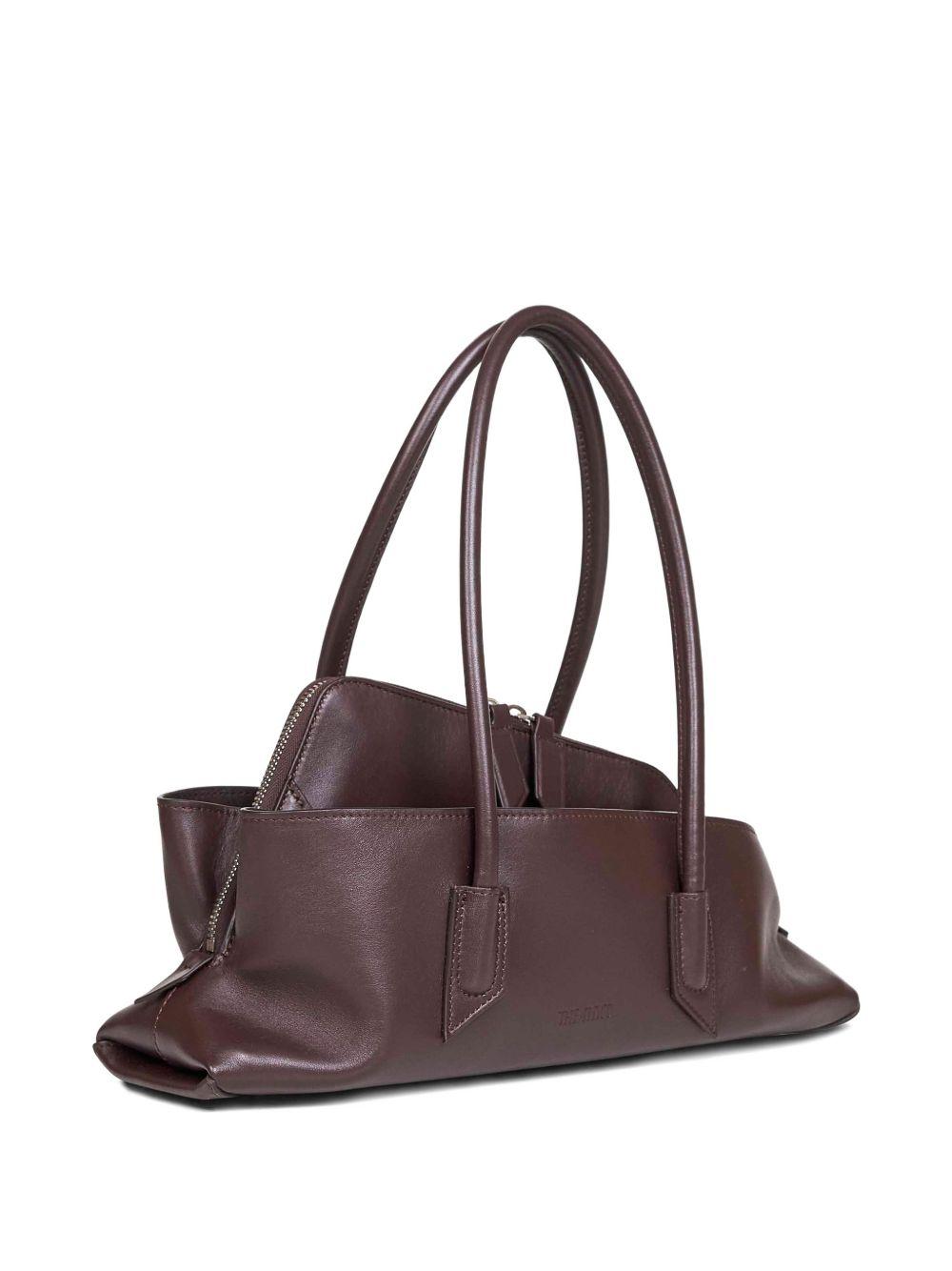 THE ATTICO Borsa a spalla media 'La Passeggiata' in pelle marrone 
