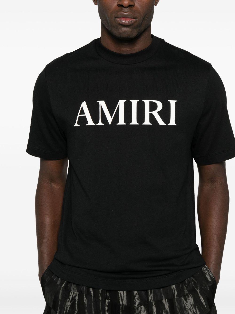 AMIRI T-shirt in cotone con stampa logo frontale 