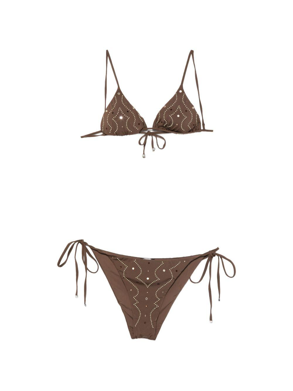 VENUJA Bikini con dettagli western marrone 