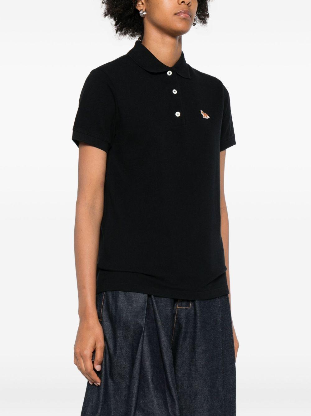 MAISON KITSUNE Polo con logo ricamato nera 