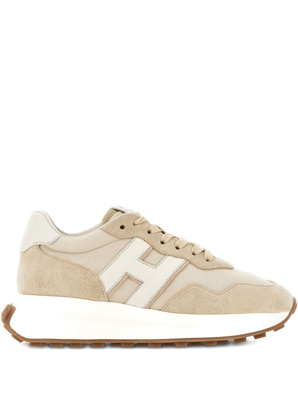 HOGAN Sneakers H641 in pelle beige<BR/> 