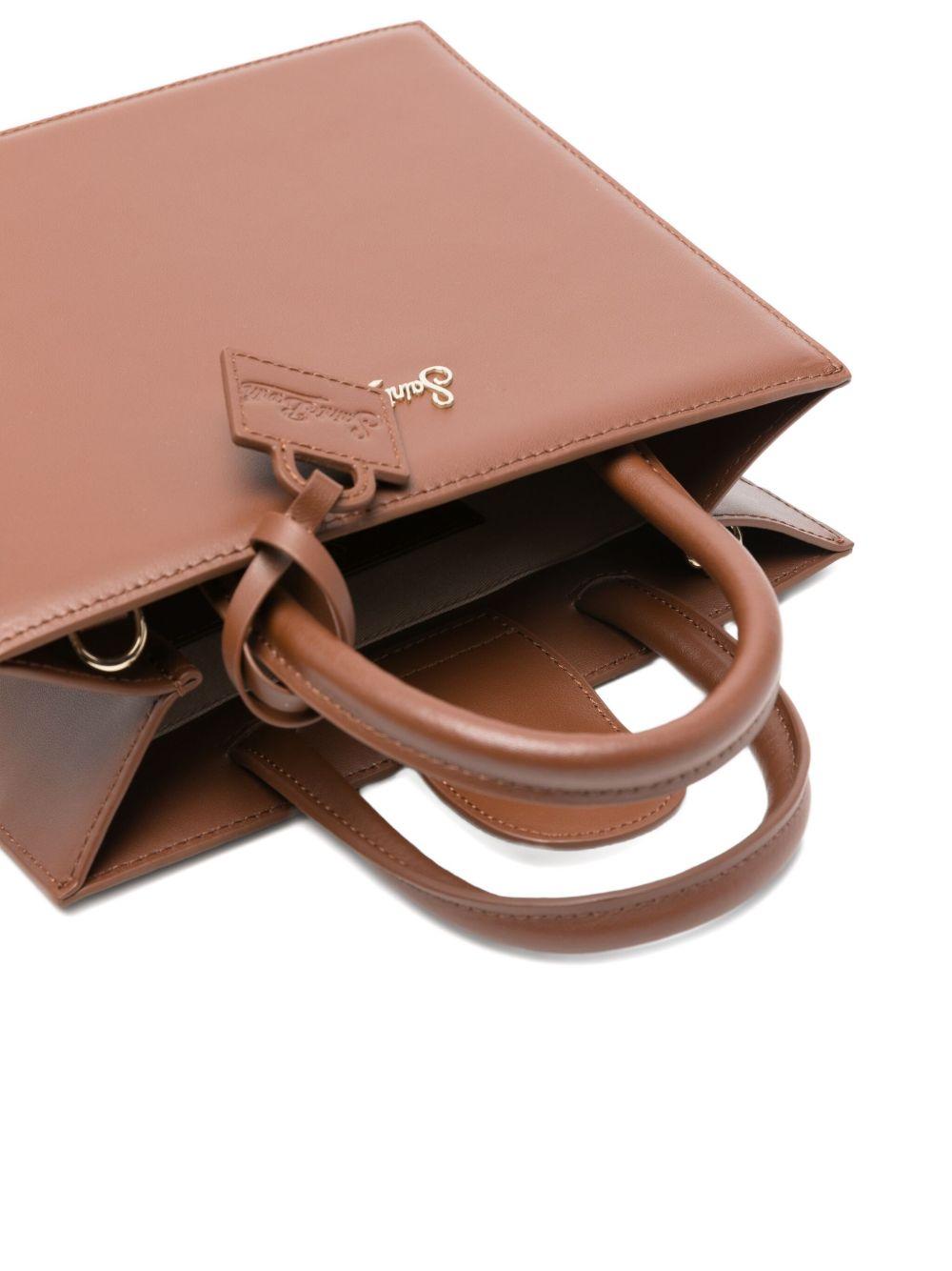 MC2 SAINT BARTH Borsa shopping midi marrone con logo 