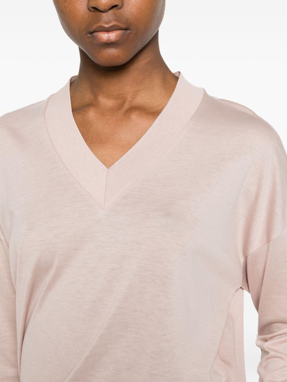 HERNO Maglia con scollo a V bianca 