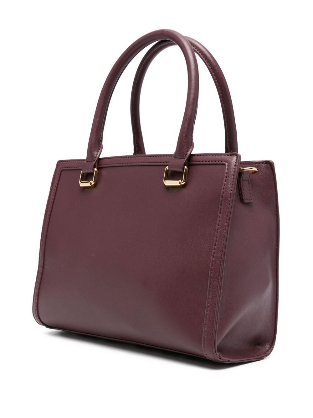 LOVE MOSCHINO Borsa a mano bordeaux con catena logo 