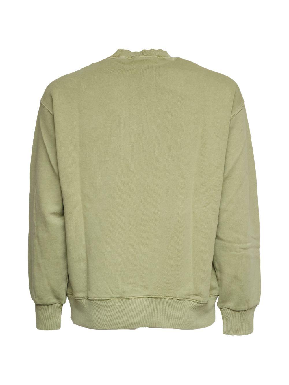 CARHARTT WIP Felpa girocollo in cotone verde con logo 