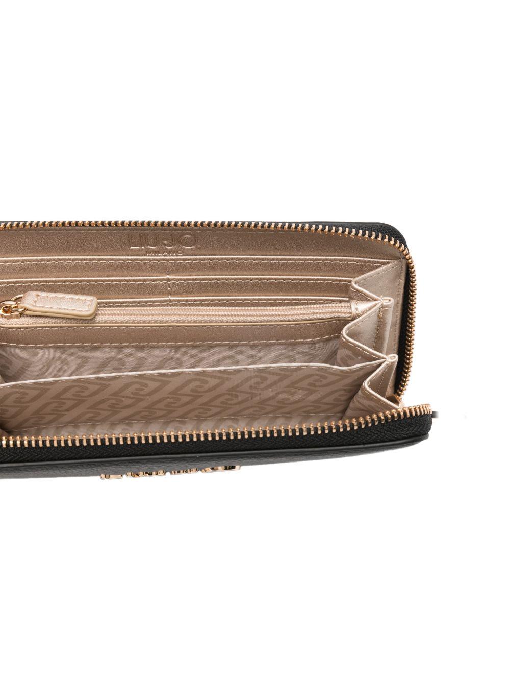 LIUJO Portafoglio rettangolare nero con zip 