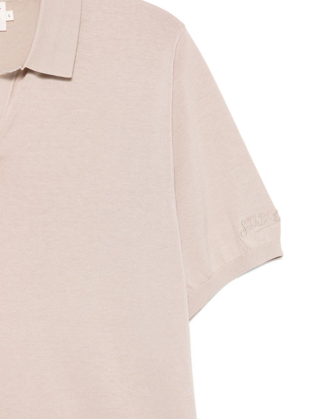 MC2 SAINT BARTH Polo Sloan in cotone misto seta color tortora 