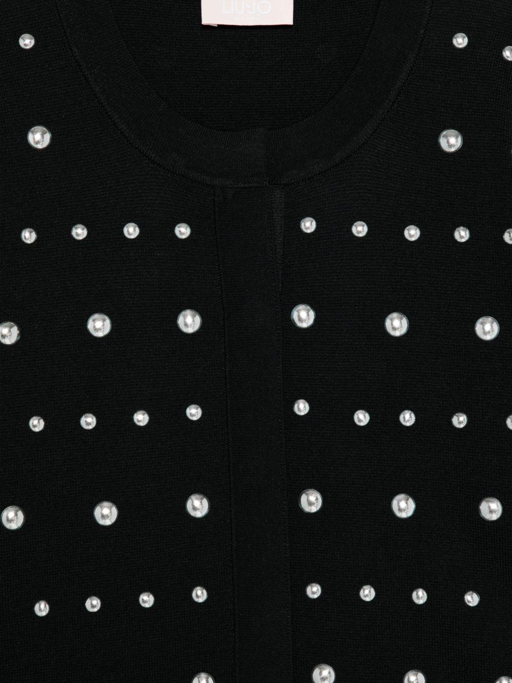 LIUJO Cardigan nero con strass 