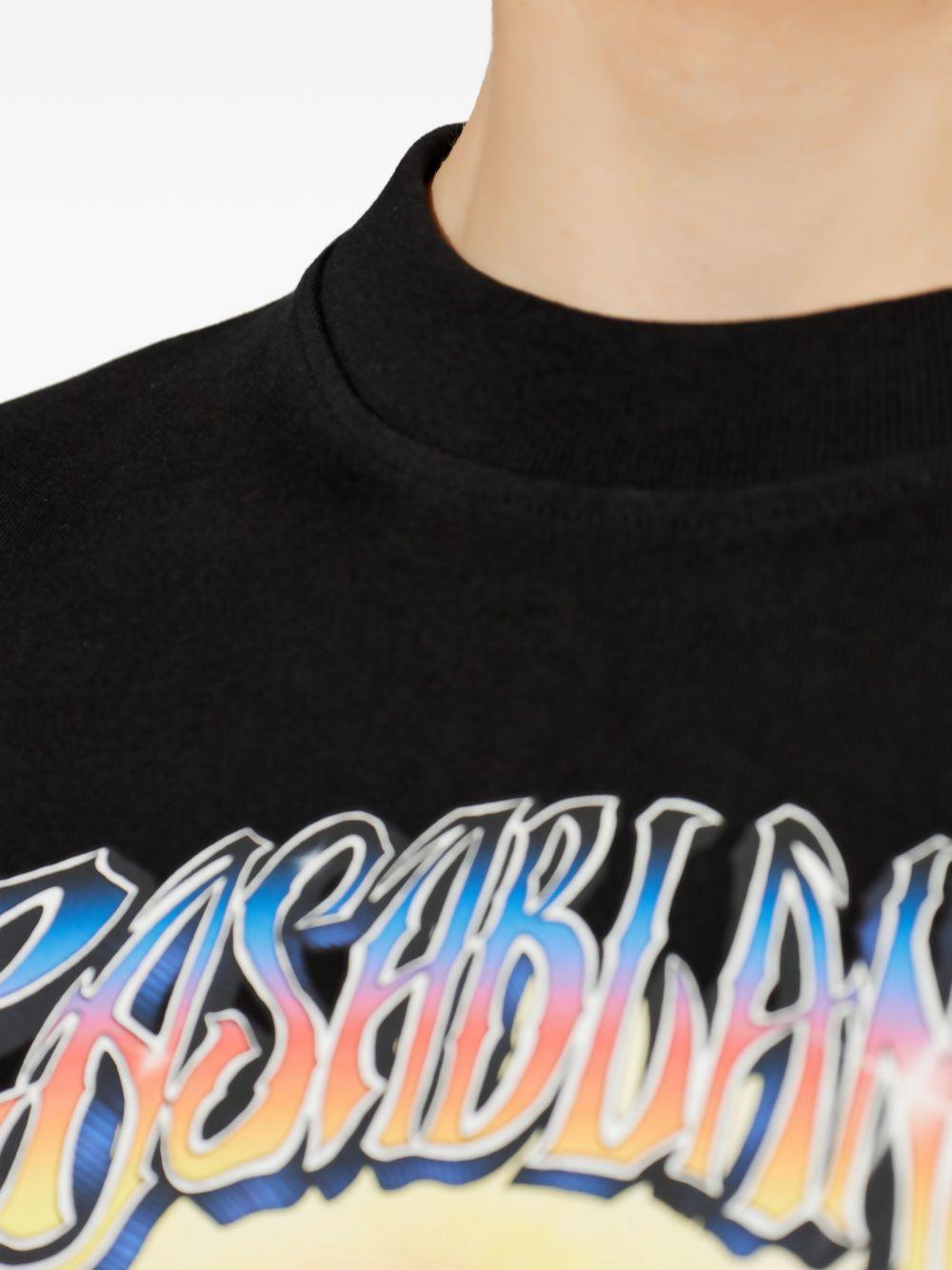 CASABLANCA T-shirt Airspray oversize in cotone nero con stampa grafica 