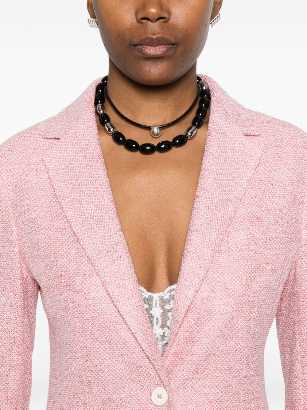 CIRCOLO 1901 Blazer monopetto in lino e cotone rosa 