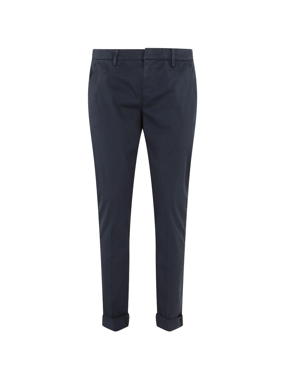 DONDUP Pantaloni chino Gaubert blu con risvolta 
