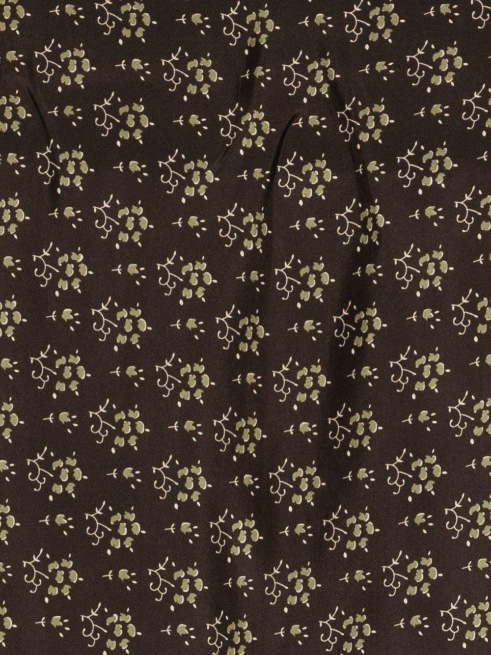 SOEUR Foulard in seta marrone con stampa fiori 