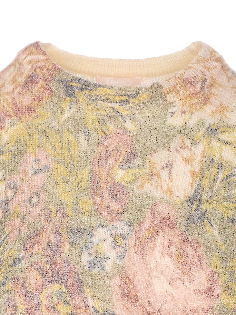 LIUJO Maglia girocollo con stampa floreale 