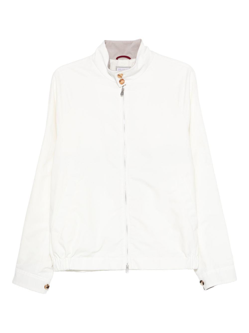 BRUNELLO CUCINELLI Giacca bianca con zip 
