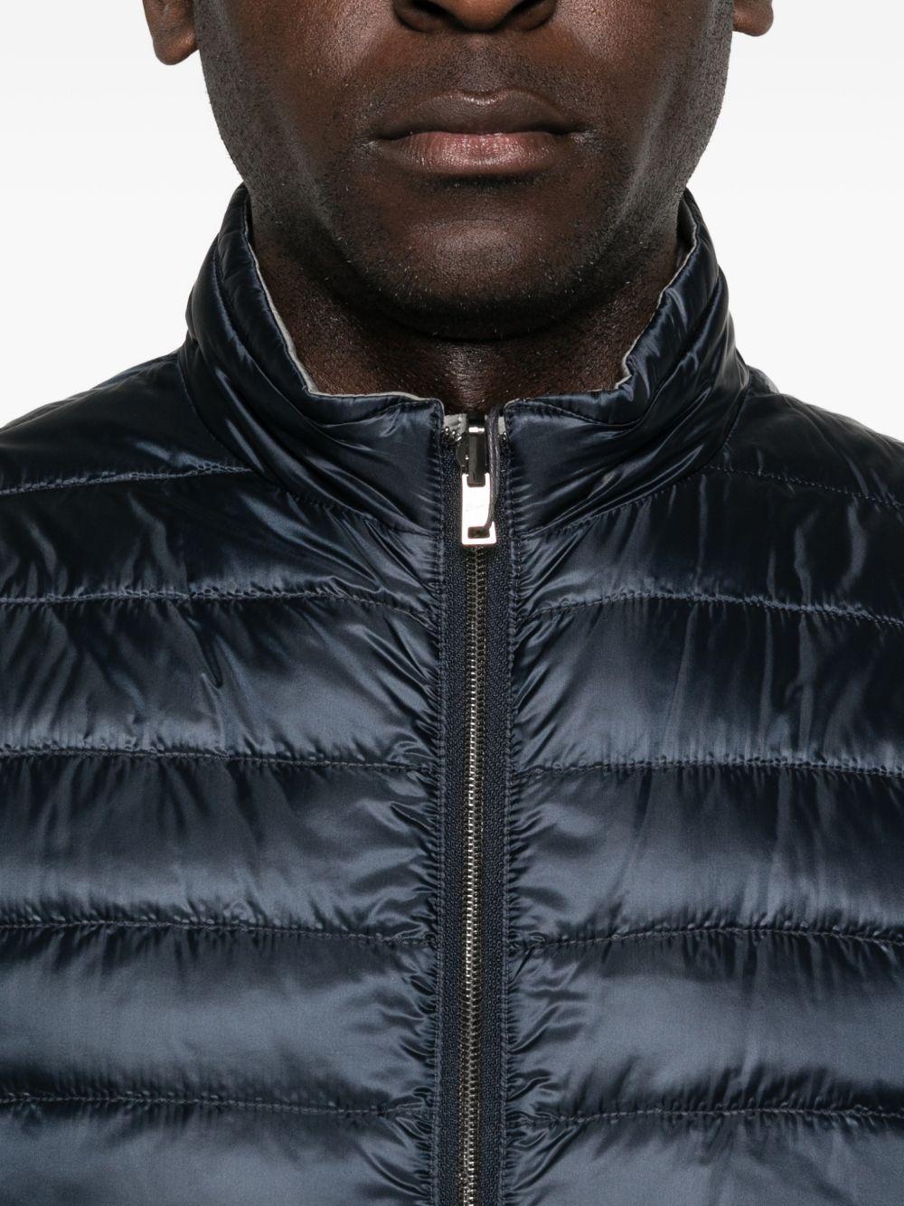 HERNO Gilet trapuntato blu e grigio 