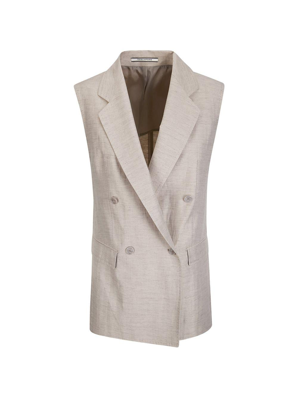 TAGLIATORE Gilet Bernice beige strutturato 