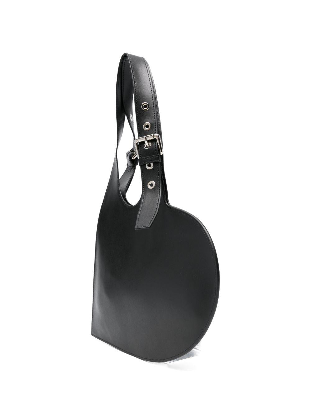 COPERNI Borsa a spalla a cuore in pelle nera con fibbia 
